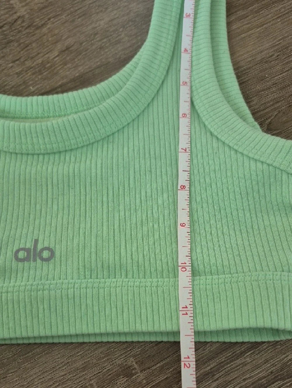 ALO Yoga Mint Ribbed Sports Bra Top